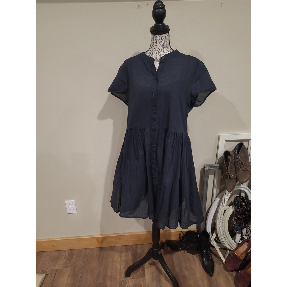 GAP Baby Doll Empire Waist shirt dress w/slip‎ flowy cotton Women SZ M pockets